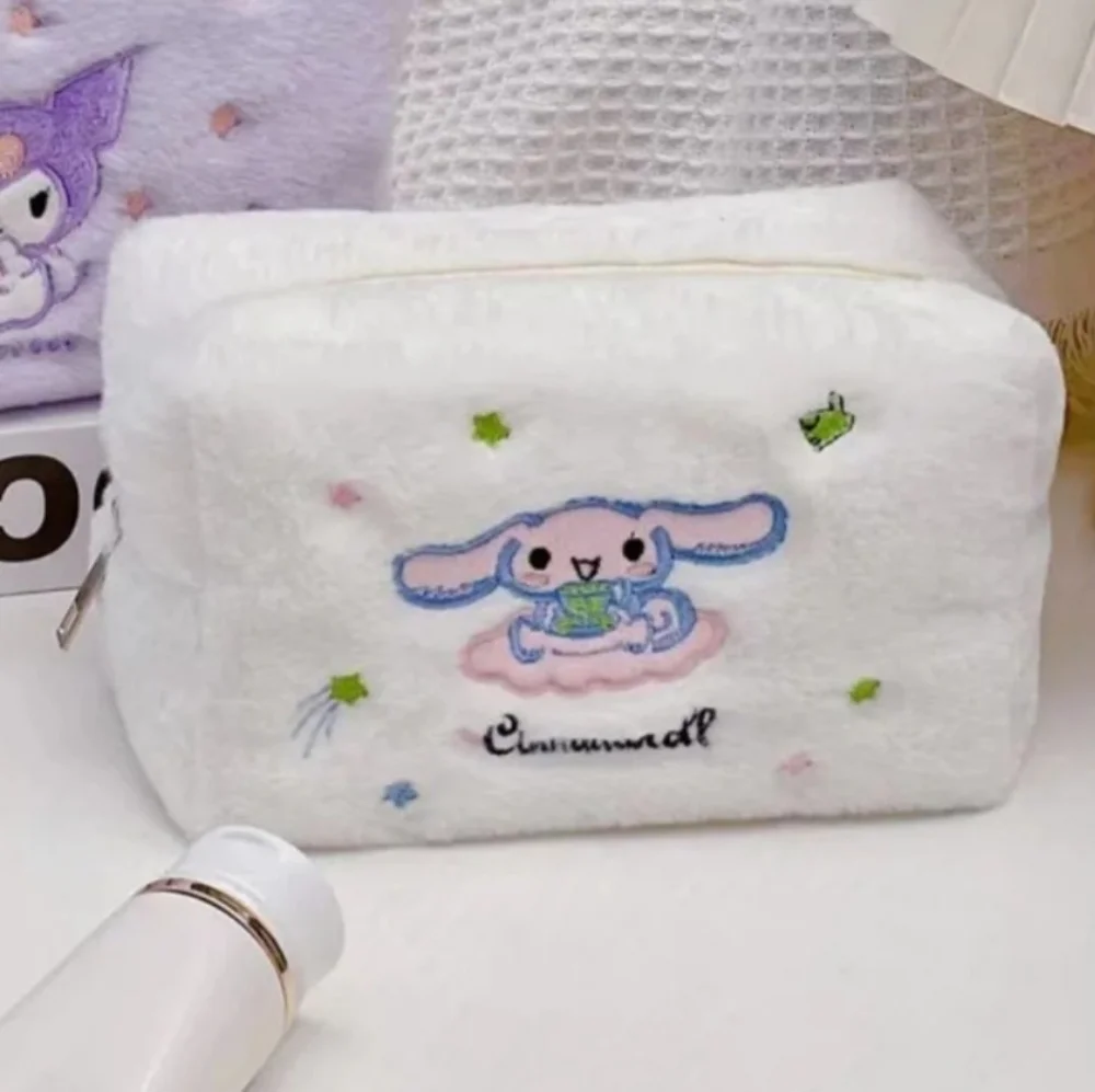 Sanrio Cinnamoroll Plush White Embroidered Makeup Bag